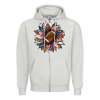 Dove Grey american football sunflower Zipper Hoodie - HRA Design Shop