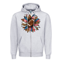 American Football Sunflower Zipper Hoodie | Teevron