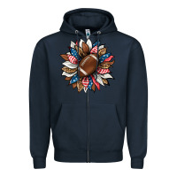 Navy american football sunflower Zipper Hoodie - HRA Design Shop