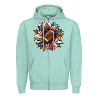 Seafoam american football sunflower Zipper Hoodie - HRA Design Shop