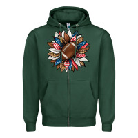 Sports Green american football sunflower Zipper Hoodie - HRA Design Shop