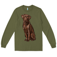 Army Green labrador retriever Long Sleeve Tee - RanaPortraitStore