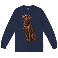 Navy labrador retriever Long Sleeve Tee - RanaPortraitStore