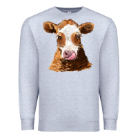 Heather Grey guernsey cow Premium Sweatshirt - AdoDesignShop