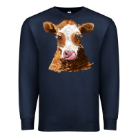 Navy guernsey cow Premium Sweatshirt - AdoDesignShop