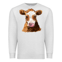 Oatmeal Heather guernsey cow Premium Sweatshirt - AdoDesignShop