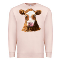Pale Pink guernsey cow Premium Sweatshirt - AdoDesignShop