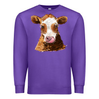 Purple guernsey cow Premium Sweatshirt - AdoDesignShop