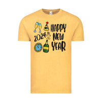 Vintage Mustard happy new year 2024 Vintage Tee - MaliasSmallBusiness