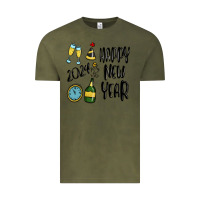 Vintage Olive happy new year 2024 Vintage Tee - MaliasSmallBusiness