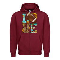 Burgundy western love american football Zipper Hoodie - HRA Design Shop
