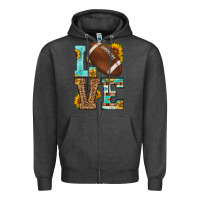 Charcoal Heather western love american football Zipper Hoodie - HRA Design Shop