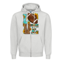 Dove Grey western love american football Zipper Hoodie - HRA Design Shop