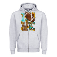 Heather Grey western love american football Zipper Hoodie - HRA Design Shop