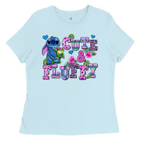 Baby Blue cute and fluffy stitch Ladies Tee - AdoDesignShop