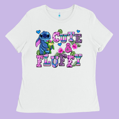 Cute And Fluffy Stitch Ladies Tee Designed By Adodesignshop