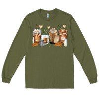 Army Green latte coffee cups Long Sleeve Tee - Zillion Design Studio