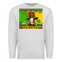 Dove Grey saint patricks cow and hat with sunflower and shamrock Premium Sweatshirt - Artiststas