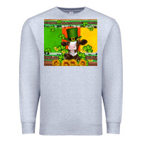 Heather Grey saint patricks cow and hat with sunflower and shamrock Premium Sweatshirt - Artiststas