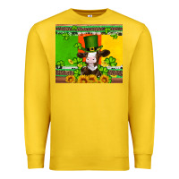 Lemon saint patricks cow and hat with sunflower and shamrock Premium Sweatshirt - Artiststas