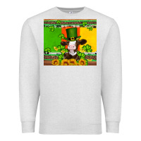 Oatmeal Heather saint patricks cow and hat with sunflower and shamrock Premium Sweatshirt - Artiststas