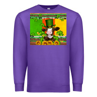 Purple saint patricks cow and hat with sunflower and shamrock Premium Sweatshirt - Artiststas