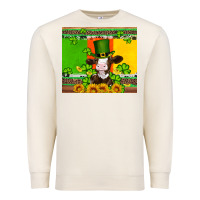 Sandshell saint patricks cow and hat with sunflower and shamrock Premium Sweatshirt - Artiststas