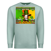 Seafoam saint patricks cow and hat with sunflower and shamrock Premium Sweatshirt - Artiststas