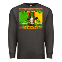 Smoke saint patricks cow and hat with sunflower and shamrock Premium Sweatshirt - Artiststas