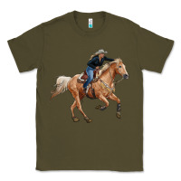 Army Green horse body with cowgirl Classic Tee - RanaPortraitStore