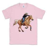 Bubblegum Pink horse body with cowgirl Classic Tee - RanaPortraitStore