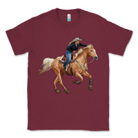 Burgundy horse body with cowgirl Classic Tee - RanaPortraitStore