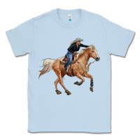 Dusty Blue horse body with cowgirl Classic Tee - RanaPortraitStore