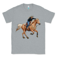 Heather Grey horse body with cowgirl Classic Tee - RanaPortraitStore