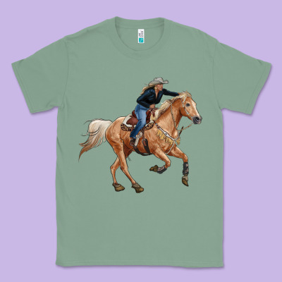 Horse Body With Cowgirl Classic Tee Designed By Ranaportraitstore