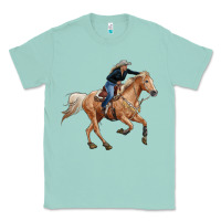 Seafoam horse body with cowgirl Classic Tee - RanaPortraitStore