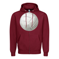 Burgundy volleyball fa element Zipper Hoodie - FaDigitalArtStudio