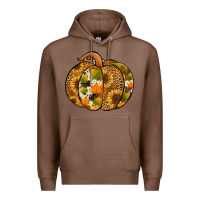 Chestnut Leopard cowhide sunflower pumpkin Premium Hoodie - NancyCooperArtShop