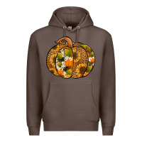 Coffee Leopard cowhide sunflower pumpkin Premium Hoodie - NancyCooperArtShop
