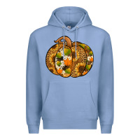 Colony Blue Leopard cowhide sunflower pumpkin Premium Hoodie - NancyCooperArtShop