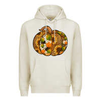Oatmeal Heather Leopard cowhide sunflower pumpkin Premium Hoodie - NancyCooperArtShop