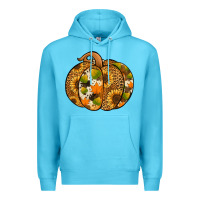 Ocean Blue Leopard cowhide sunflower pumpkin Premium Hoodie - NancyCooperArtShop