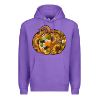 Purple Leopard cowhide sunflower pumpkin Premium Hoodie - NancyCooperArtShop
