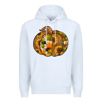 White Leopard cowhide sunflower pumpkin Premium Hoodie - NancyCooperArtShop