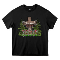 Black the real gift is jesus Heavy Core Tee - CowhideDigitalArt