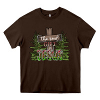 Chocolate Brown the real gift is jesus Heavy Core Tee - CowhideDigitalArt