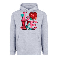 Heather Grey love with balloons Heavyweight Hoodie - AdoDesignShop