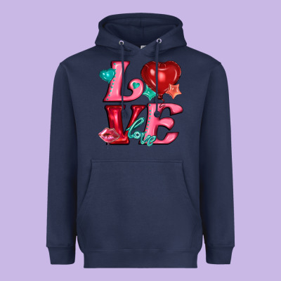 Love With Balloons Heavyweight Hoodie Designed By Adodesignshop