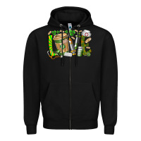 Black St Patricks love nurse Zipper Hoodie - RacoonDesign
