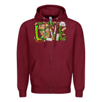 Burgundy St Patricks love nurse Zipper Hoodie - RacoonDesign